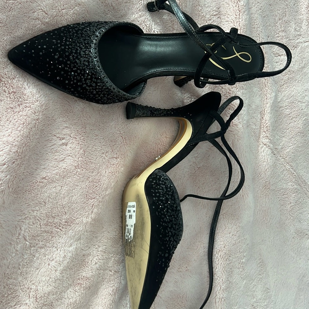 Beautiful black with grey rhinestone size 9